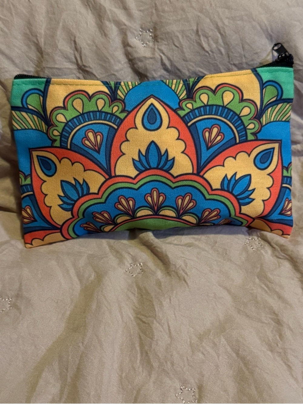 Colorful Mandala Print Zip Pouch - Bright Multicolor